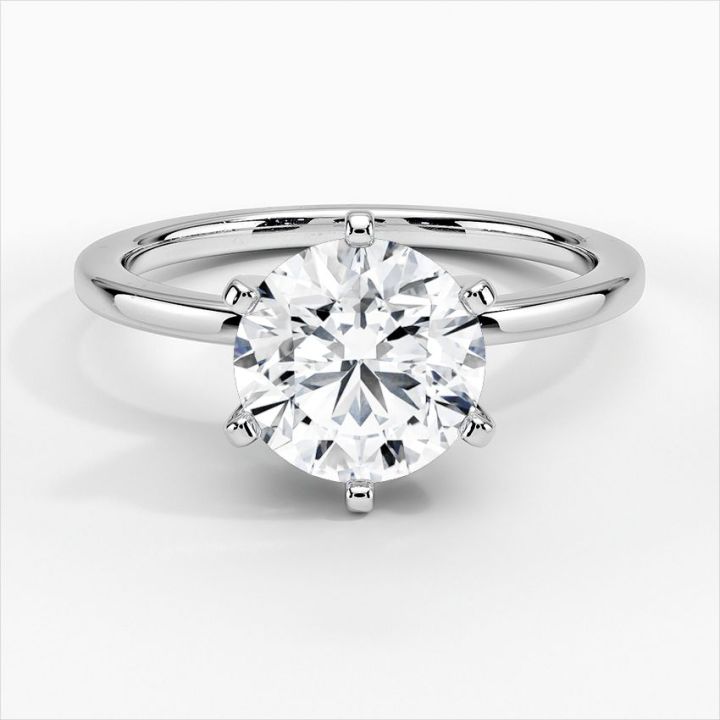 Classic Solitaire Moissanite Engagement Ring-VOOGME
