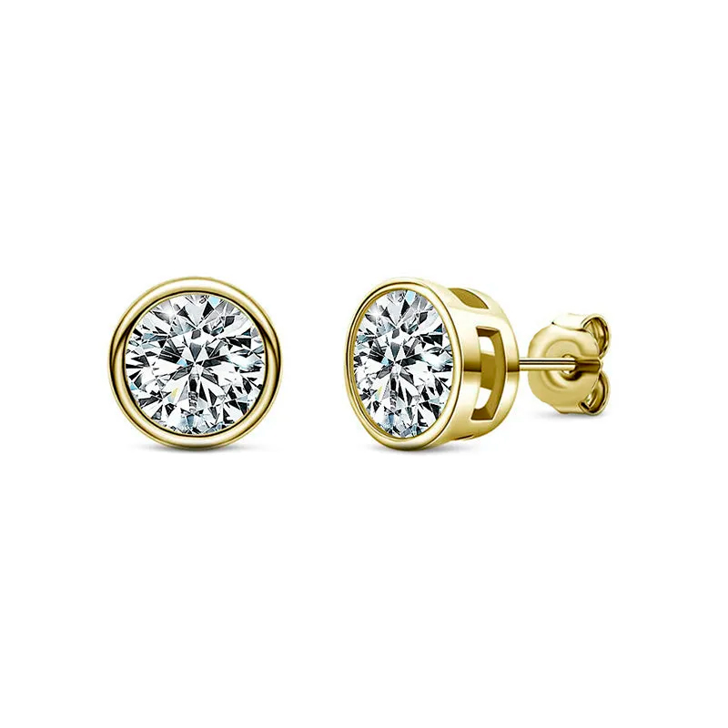 Special Bezel Setting Moissanite Stud Earrings