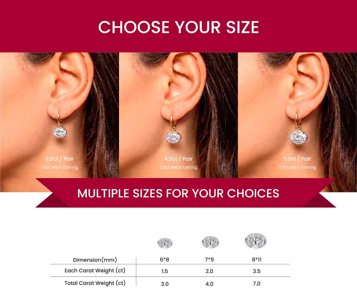 East West Bezel Oval Moissanite Hoop Earrings