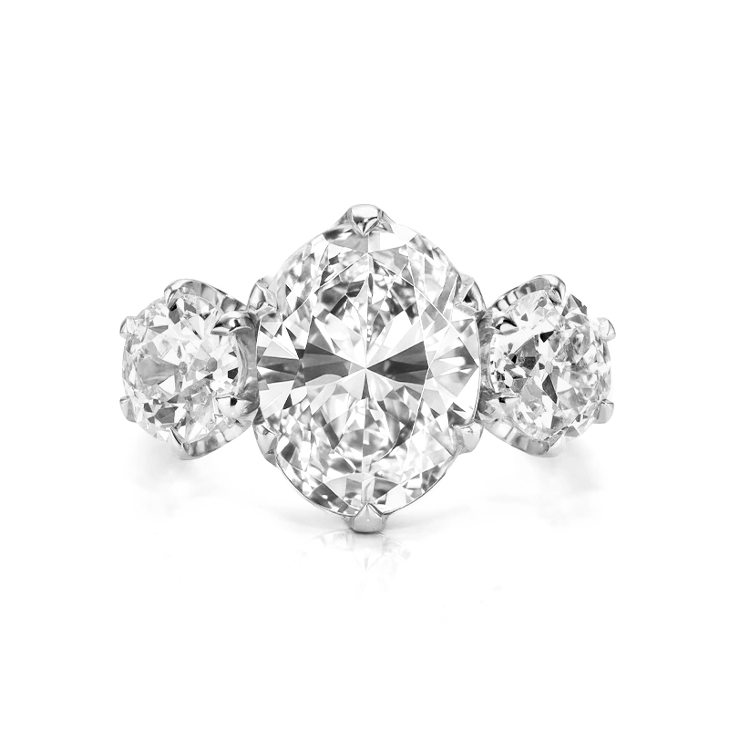 Luxury Three-Stone Moissanite Ring