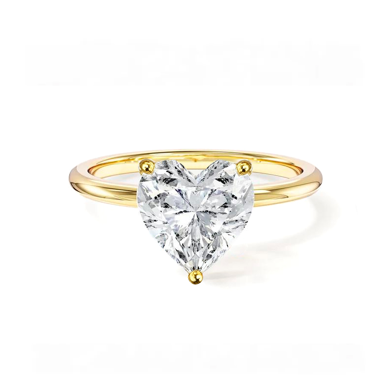 Solitaire Heart Moissanite Ring