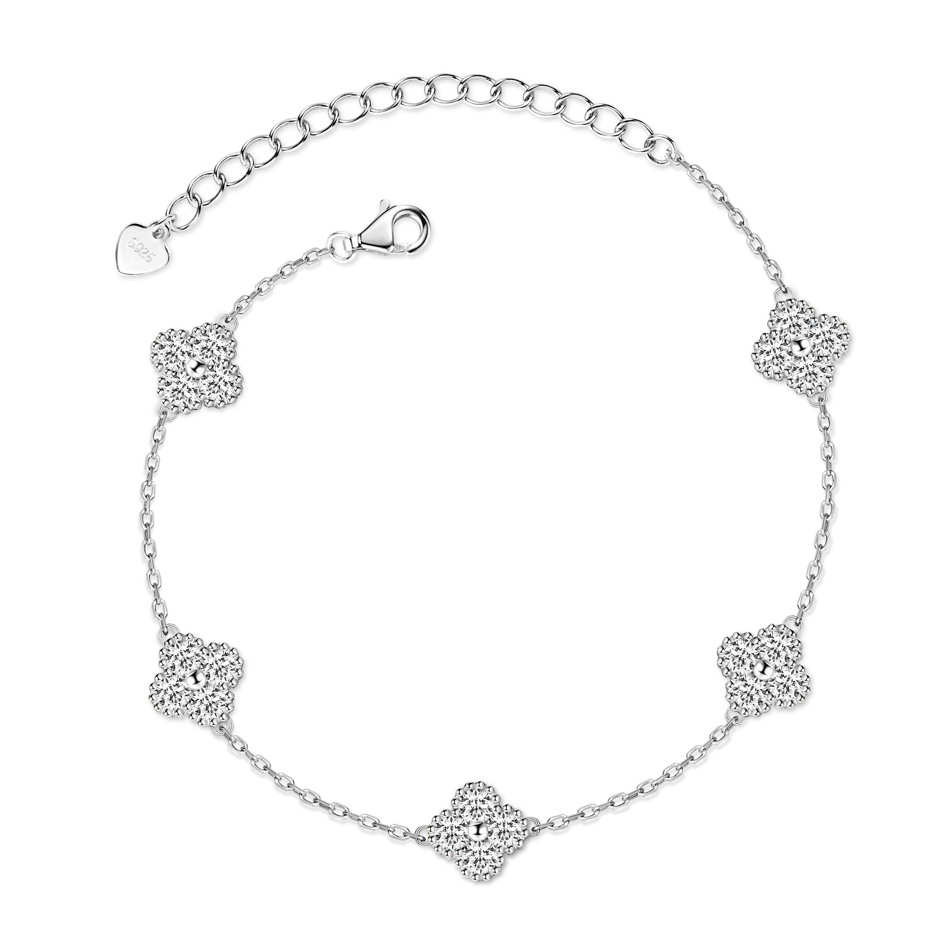 Five Flowers Clover Moissanite Earrings