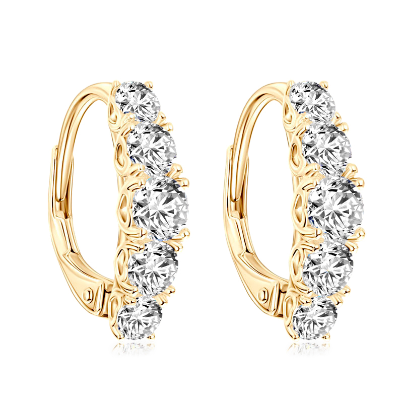 Five-Stone Love Leverback Moissanite Earrings