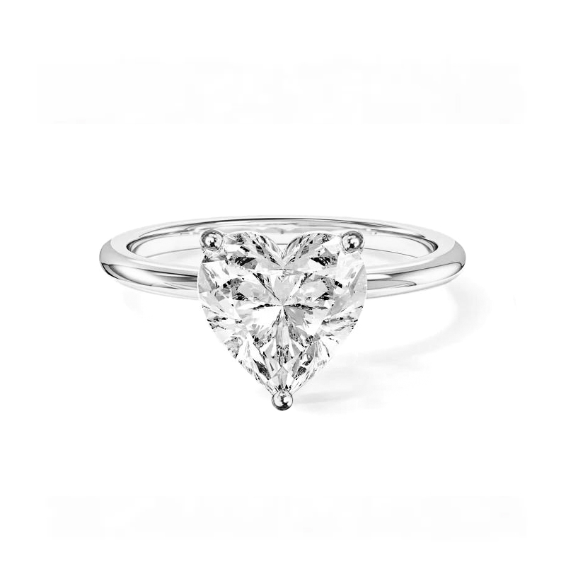 Solitaire Heart Moissanite Ring