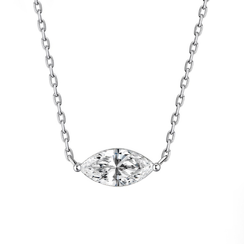 East West Marquise Moissanite Necklace