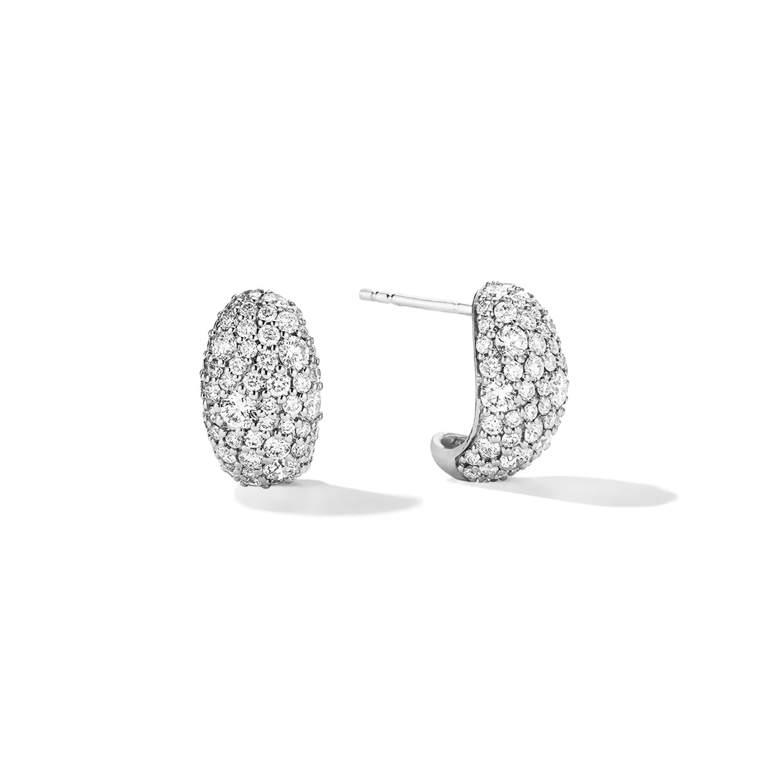 Dome Pave Hoop Earrings