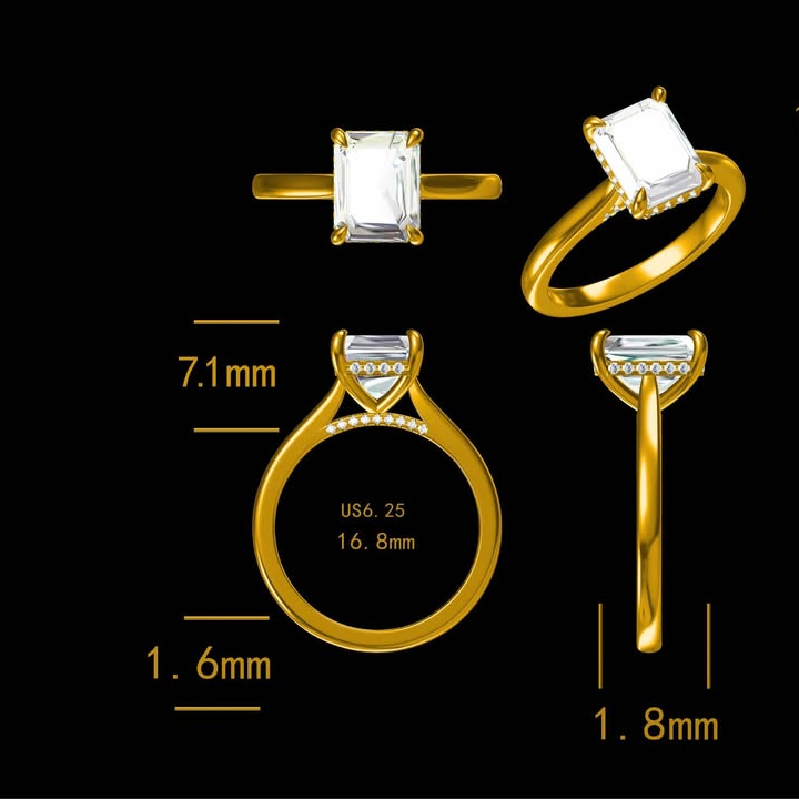 Customized 14K Engagement Ring 3.5ct