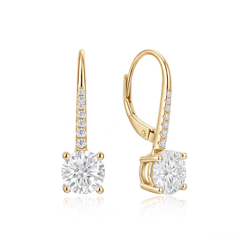 Tes Leverback Moissanite Earrings