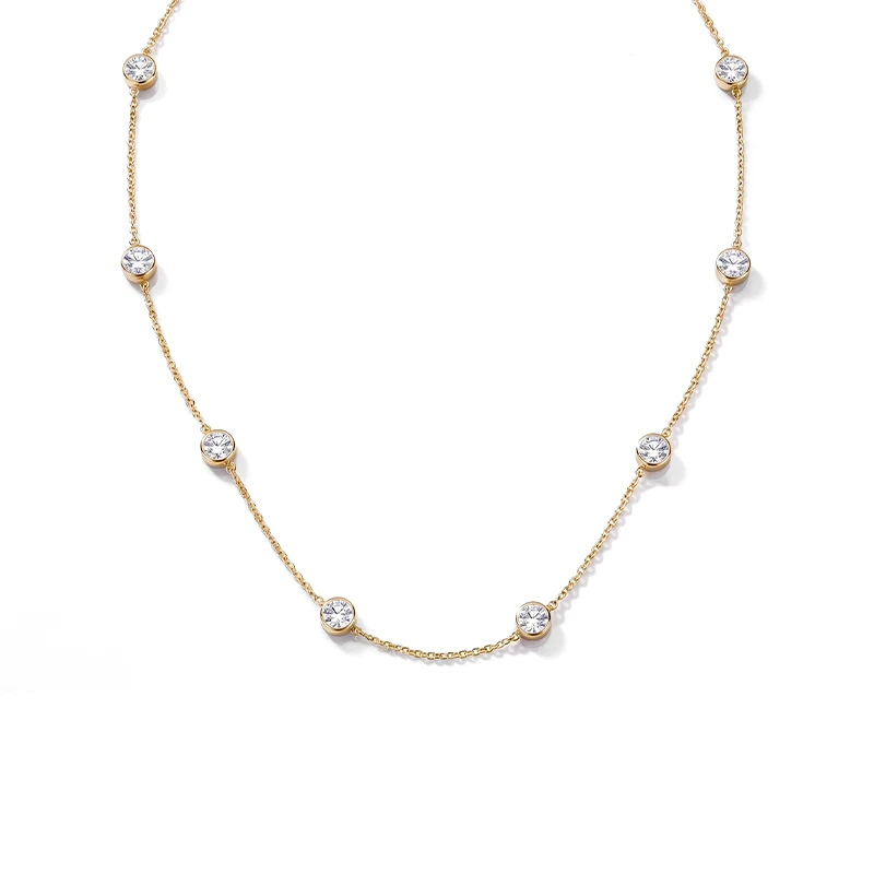 Meme Bezel Moissanite Necklace