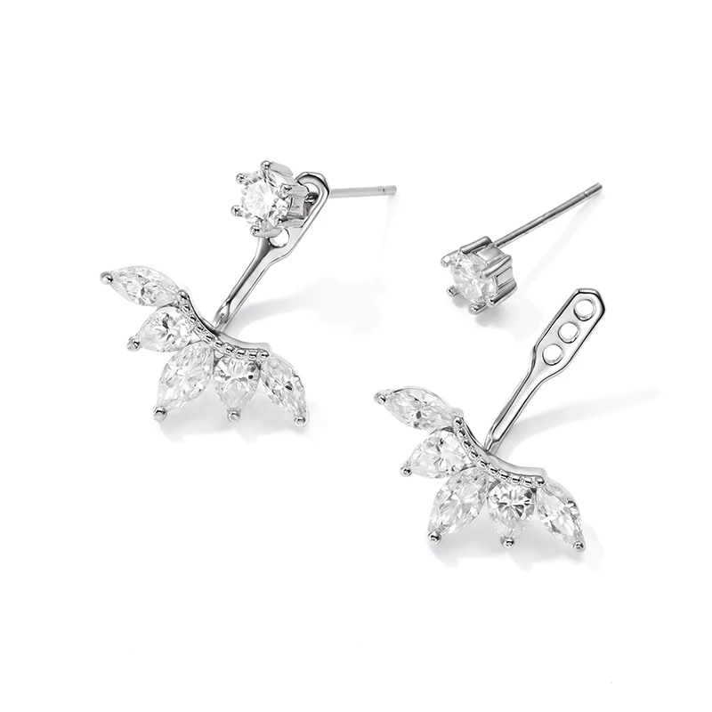 Cluster Marquise Moissanite Jacket Earrings