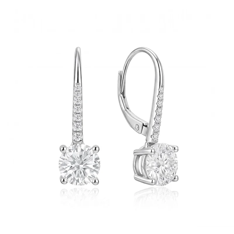 Tes Leverback Moissanite Earrings