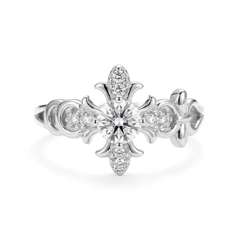 Luxury Cross Moissanite Ring