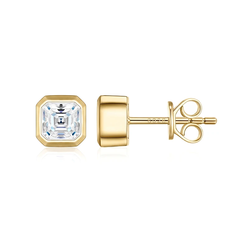 Bezel Multi-Shape Moissanite Stud Earrings