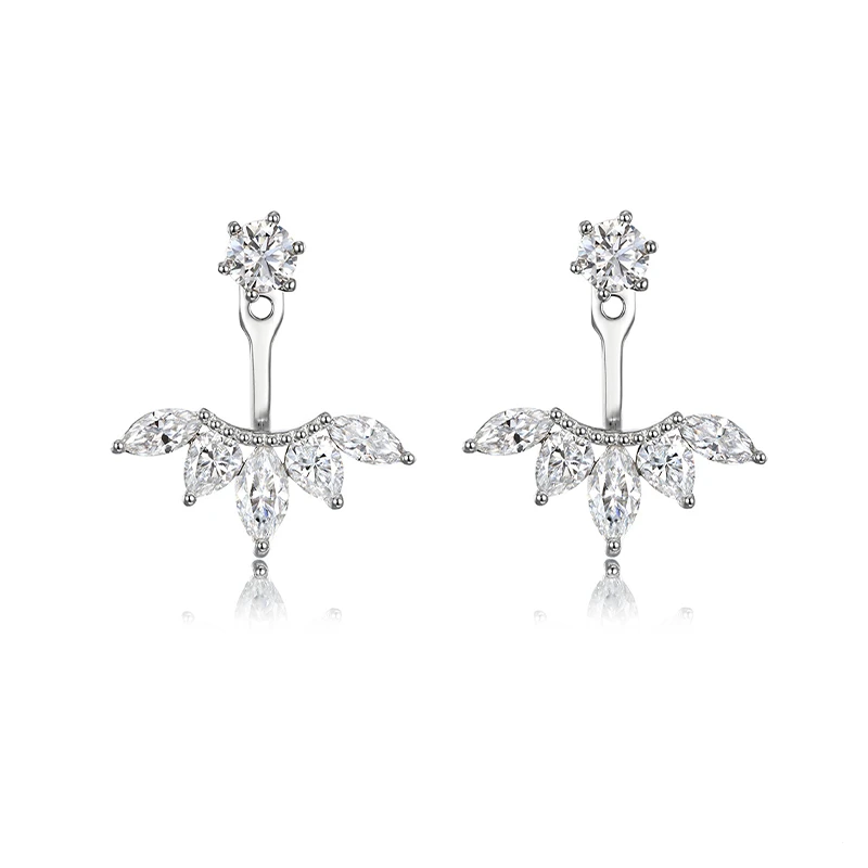 Cluster Marquise Moissanite Jacket Earrings