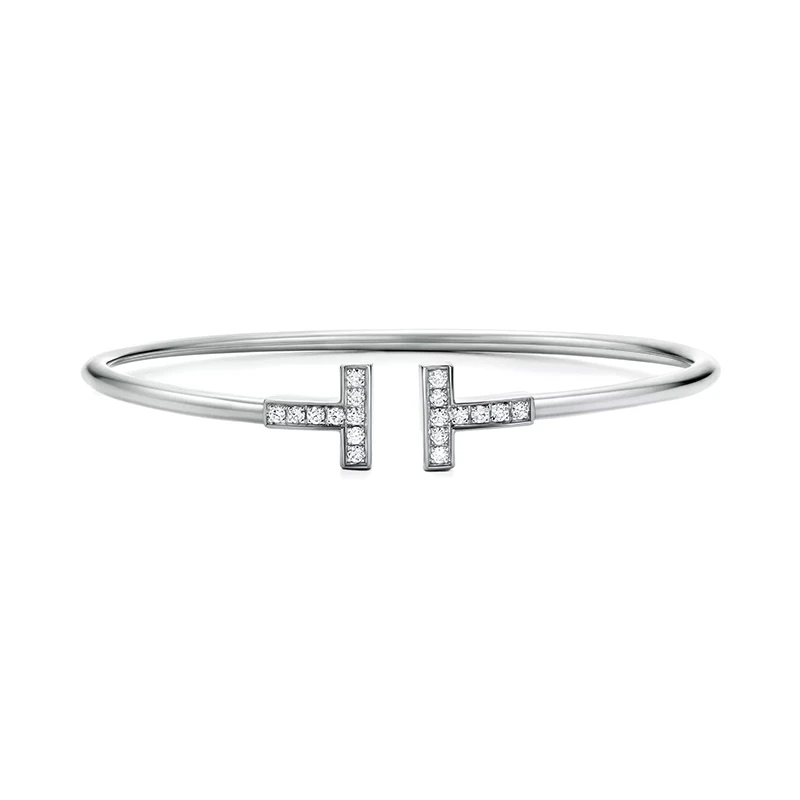 Double T Moissanite Bangle