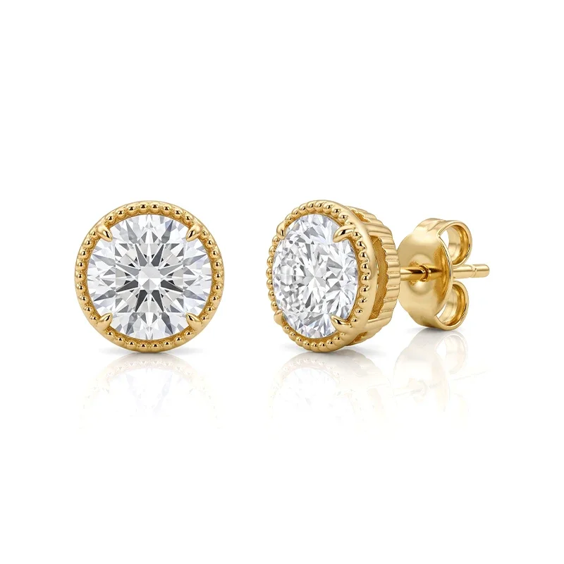 Cable Twist Moissanite Stud Earrings