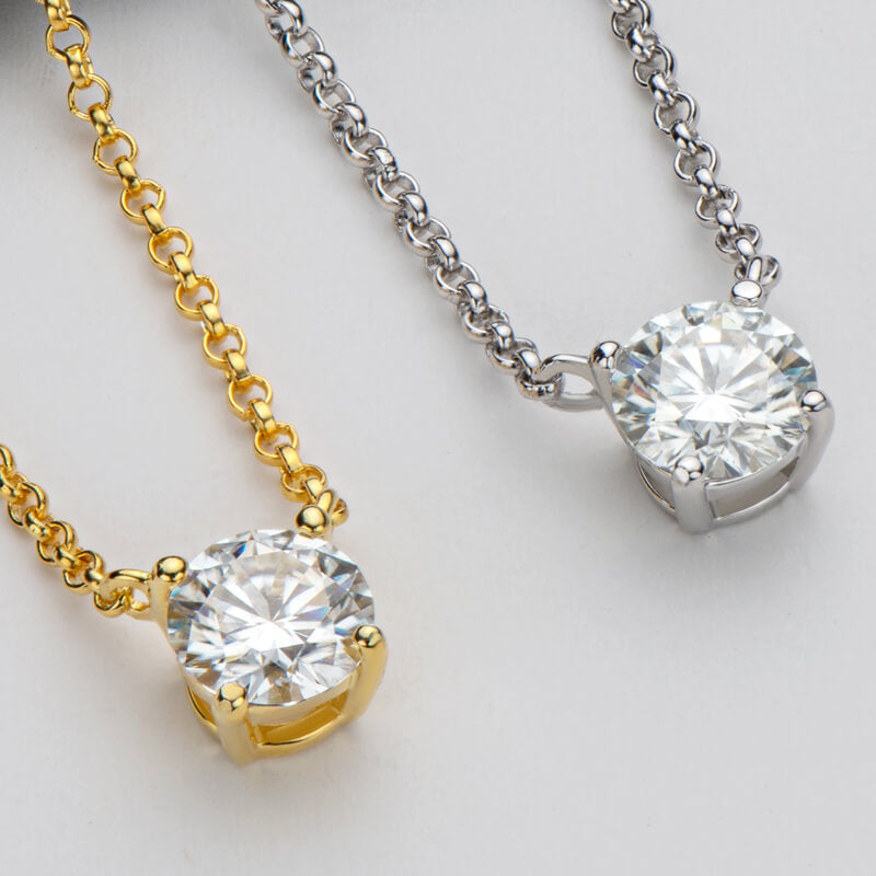 Classic Four-Prong Moissanite Necklace-VOOGME