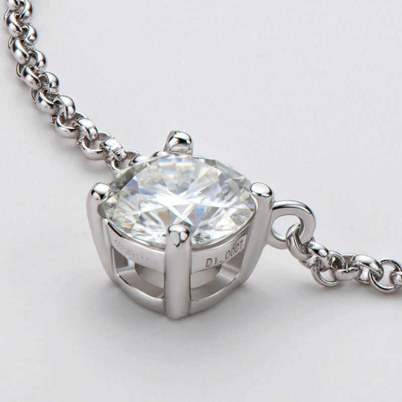 Classic Four-Prong Moissanite Necklace-VOOGME