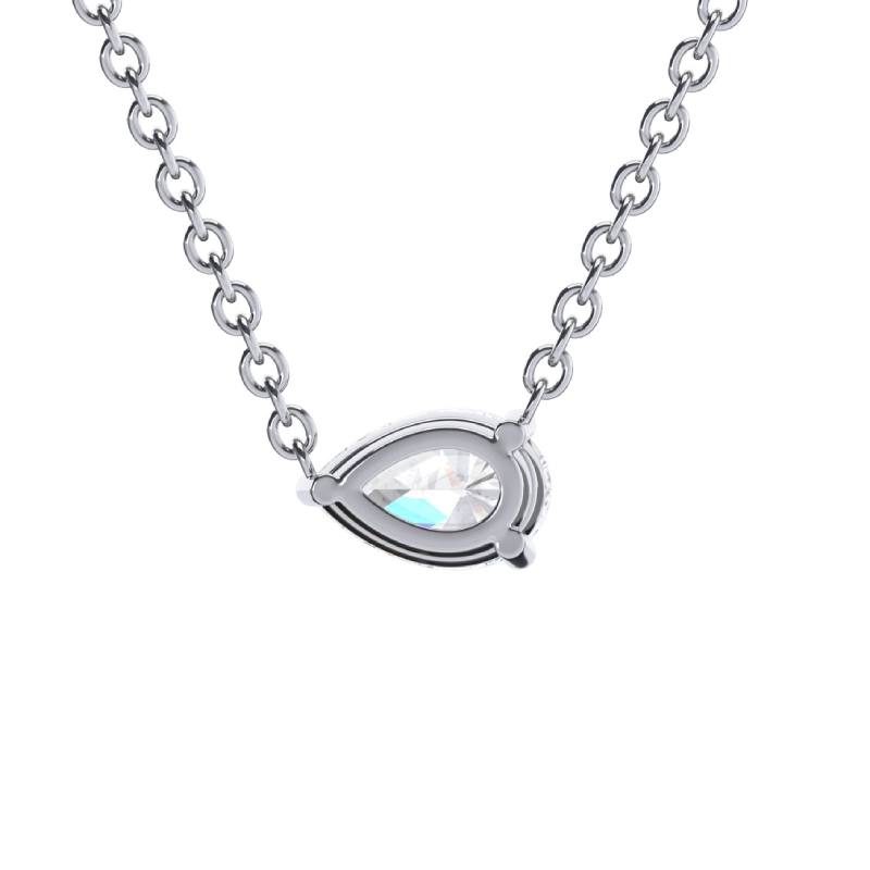 East West Pear Cut Moissanite Necklace