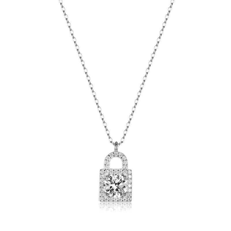 Lockit Full Pave Moissanite Necklace