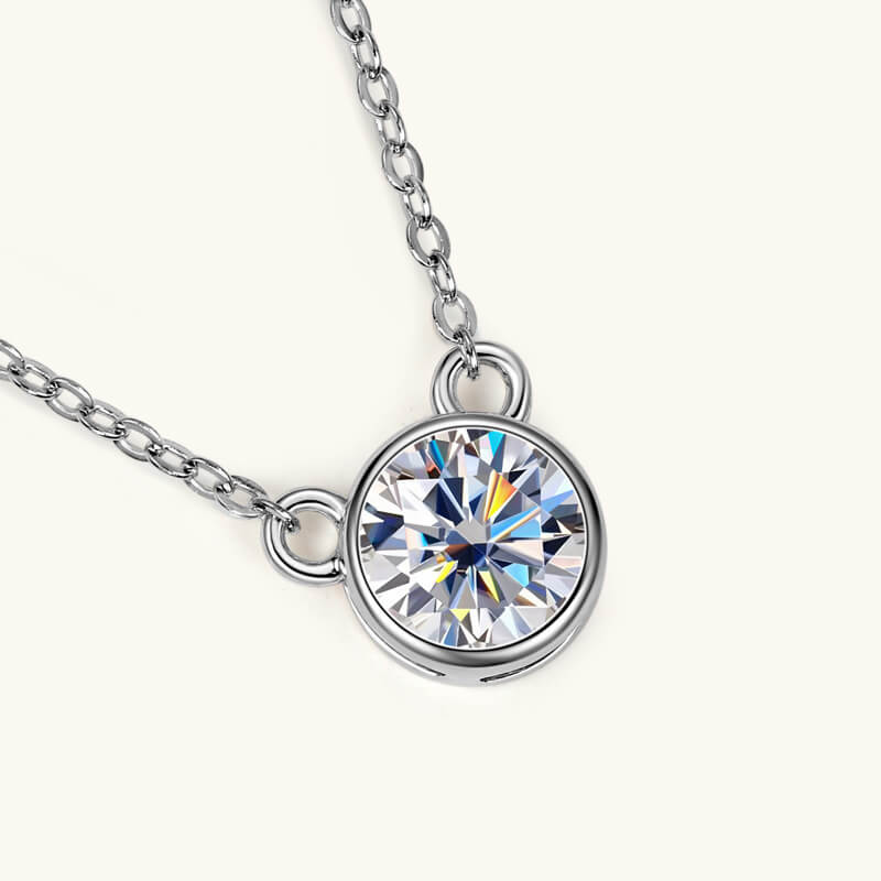 Bezel Setting Moissanite Pendant