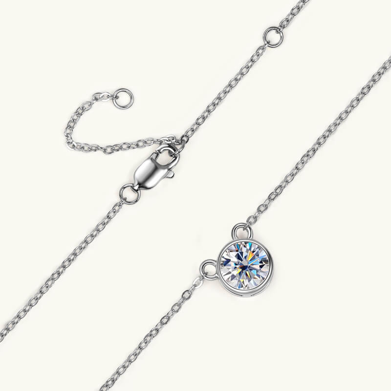 Bezel Setting Moissanite Pendant