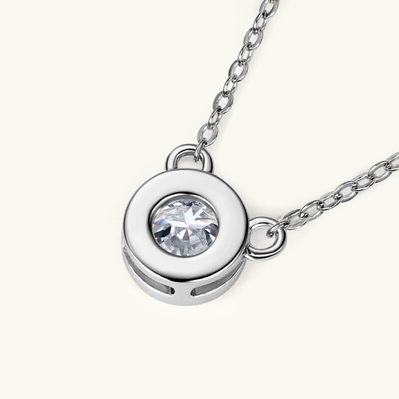 Bezel Setting Moissanite Pendant