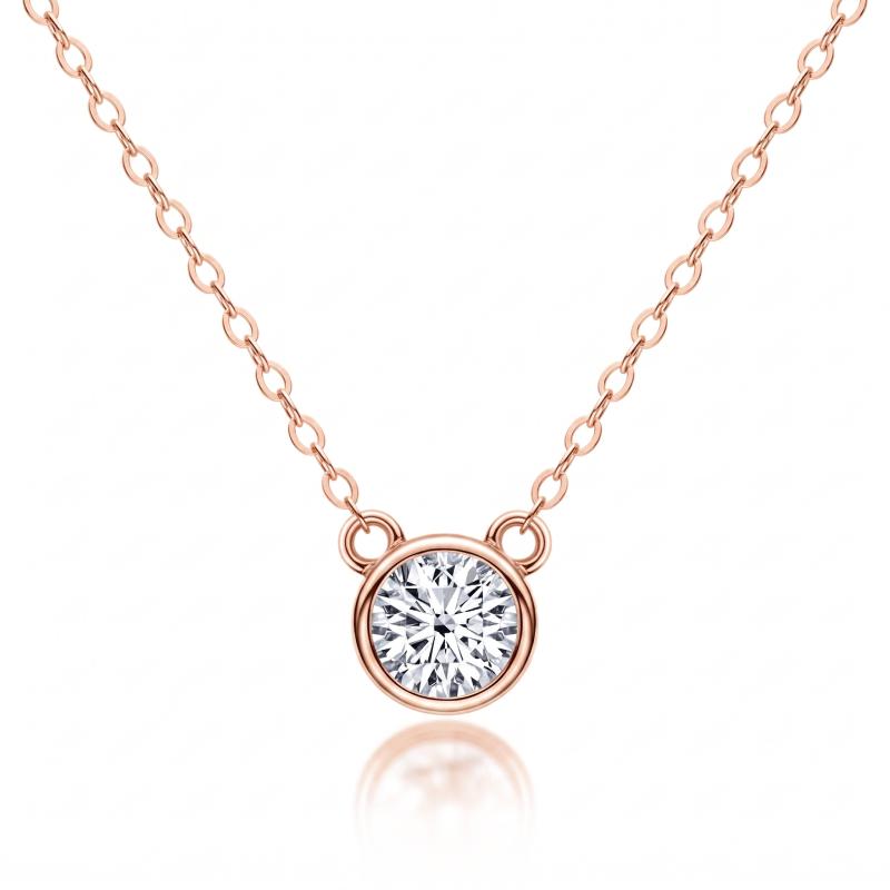 Bezel Setting Moissanite Pendant