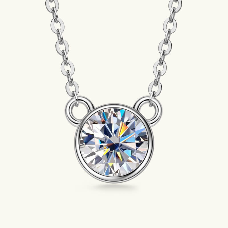 Bezel Setting Moissanite Pendant