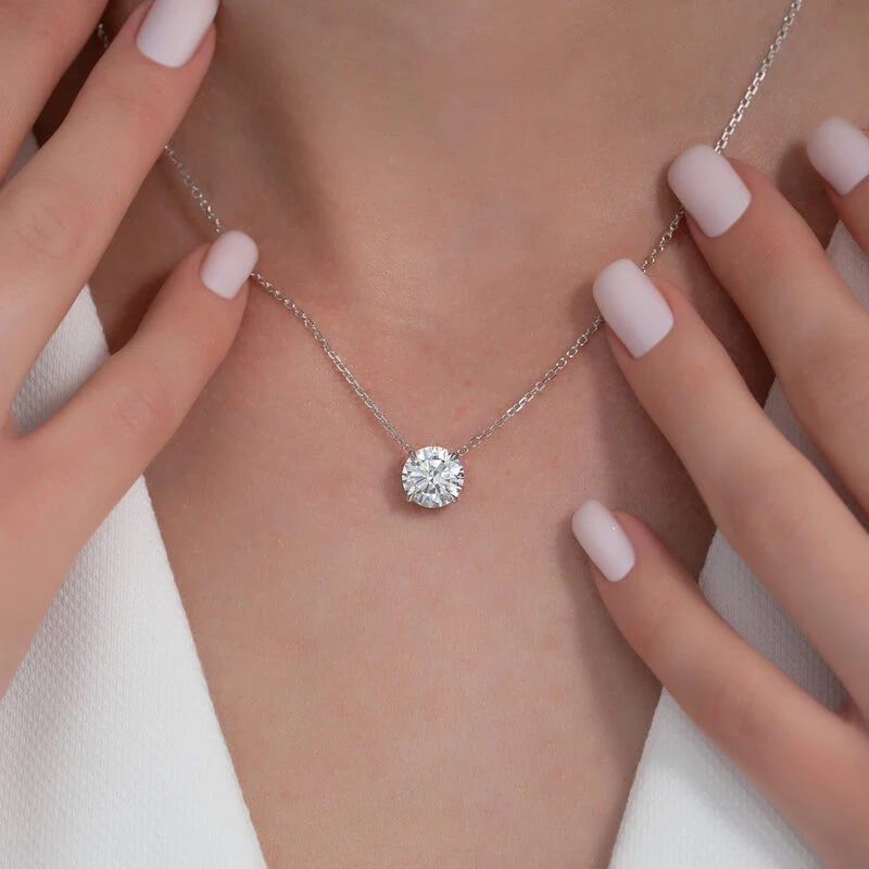 Classic Four-Prong Moissanite Necklace