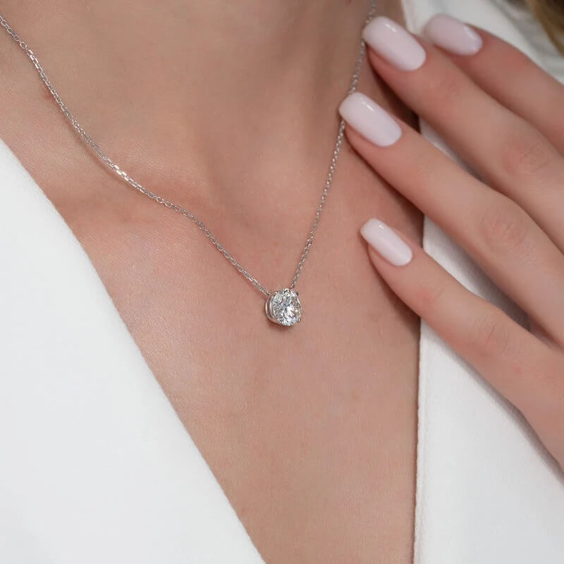 Classic Four-Prong Moissanite Necklace