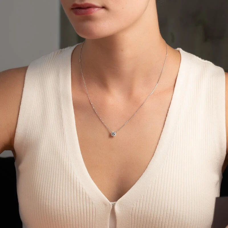 Classic Four-Prong Moissanite Necklace