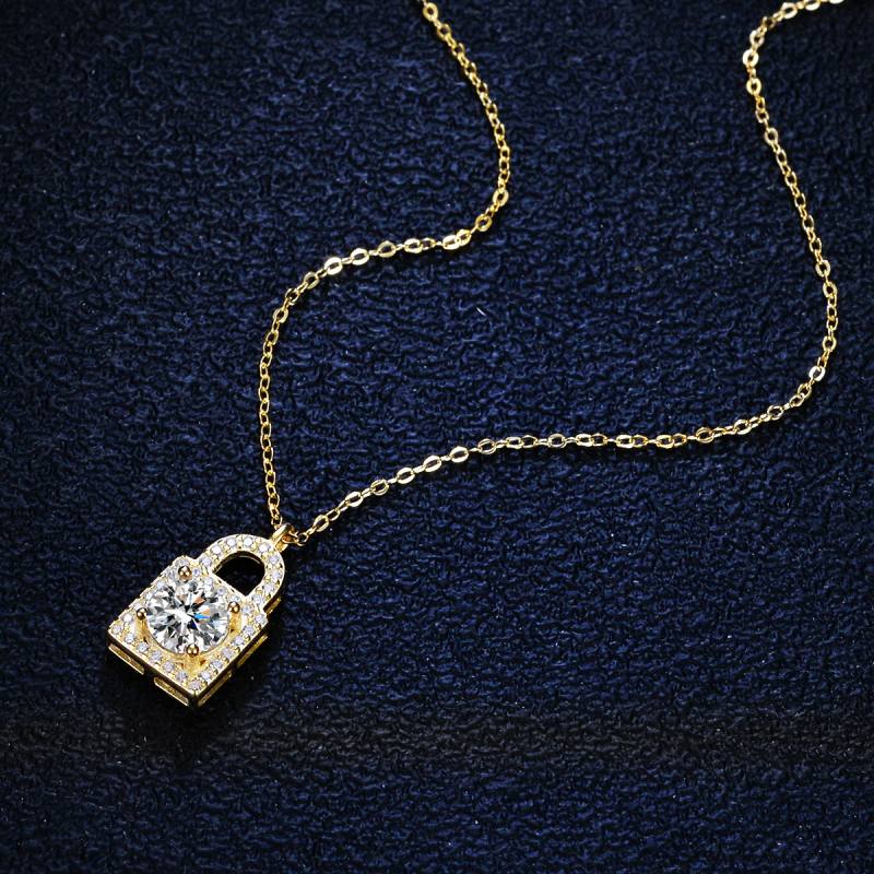 Lockit Full Pave Moissanite Necklace