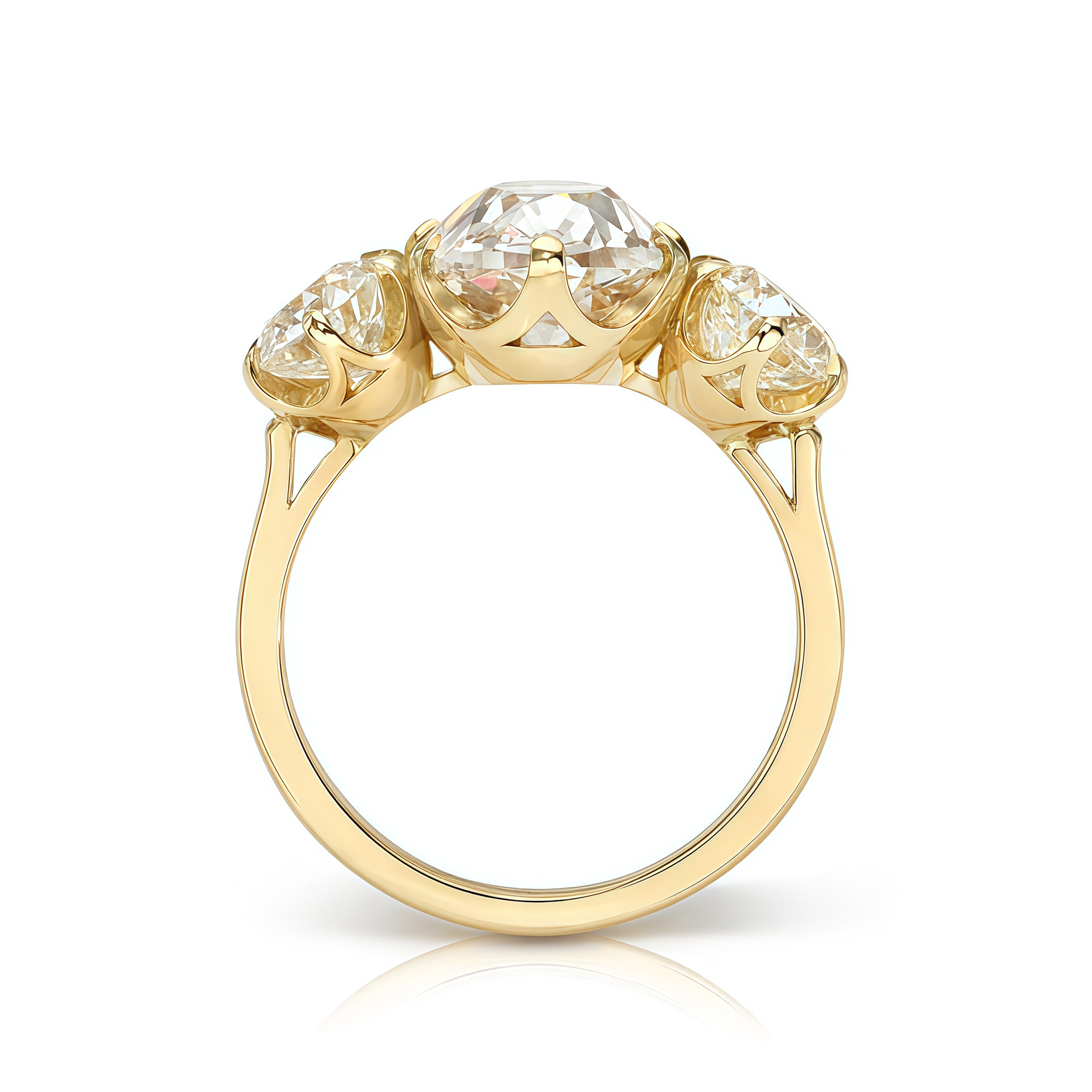 Luxury Three-Stone Moissanite Ring