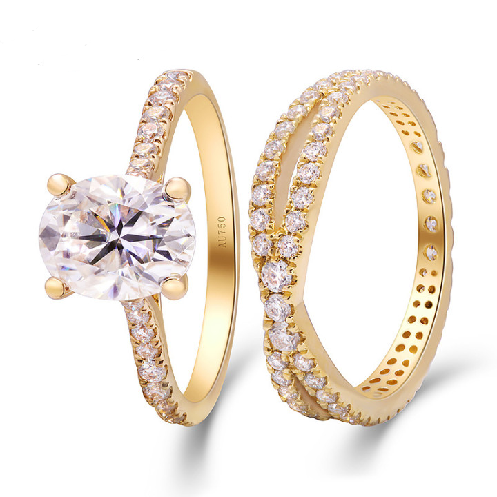 Crover Oval Moissanite Bridal Sets-VOOGME