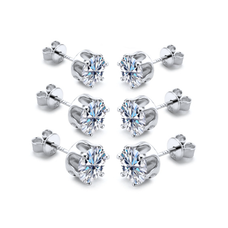 Paller Six Prong Moissanite Earrings-VOOGME