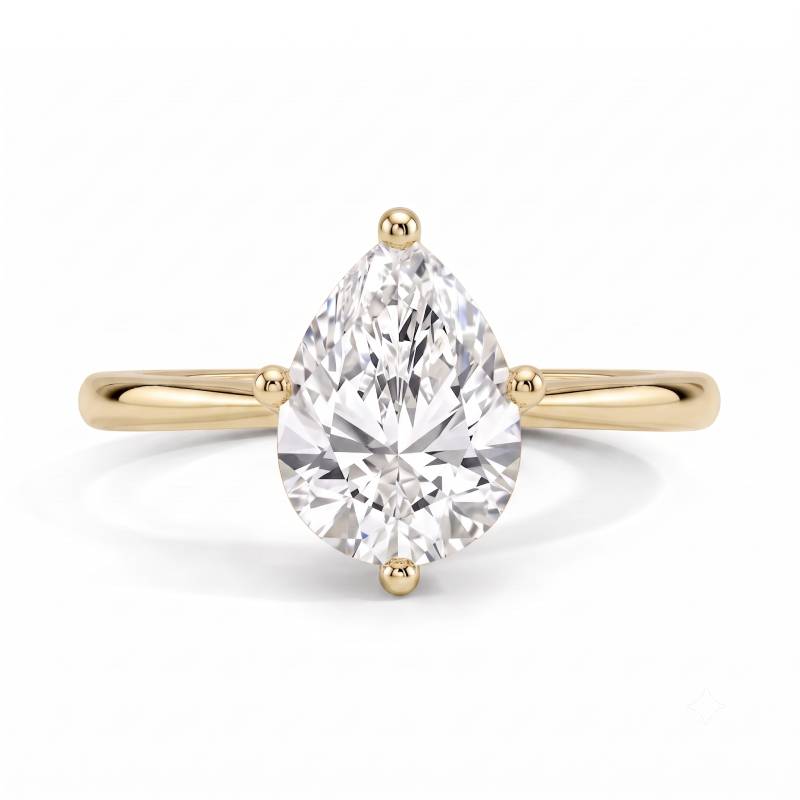 Solitaire Pear Shape Moissanite Engagement Ring 2.0 ct