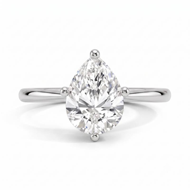 Solitaire Pear Shape Moissanite Engagement Ring 2.0 ct