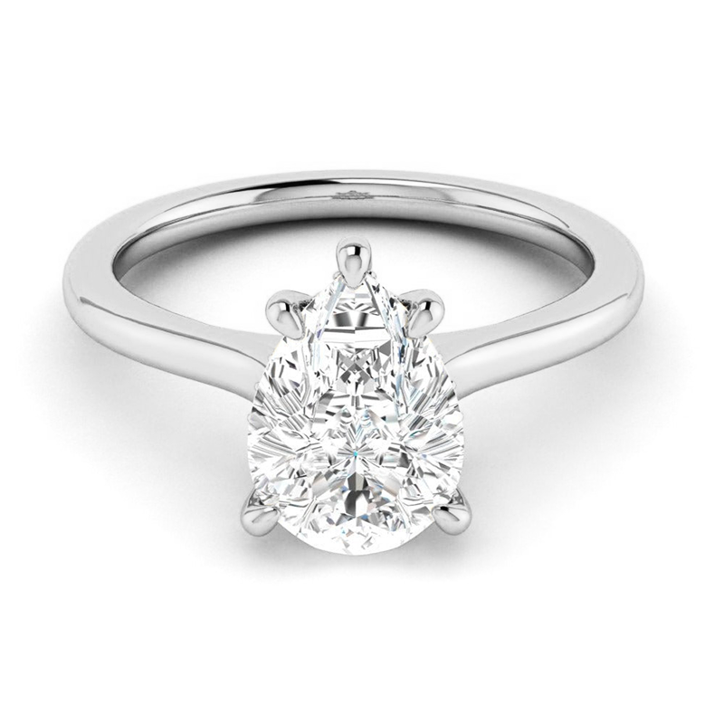 Vins Hidden Halo Moissanite Engagement Ring-VOOGME