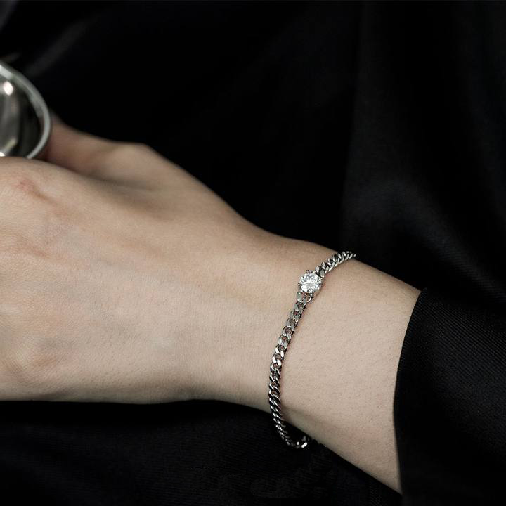 Plain Cuba Moissanite Bracelet-VOOGME