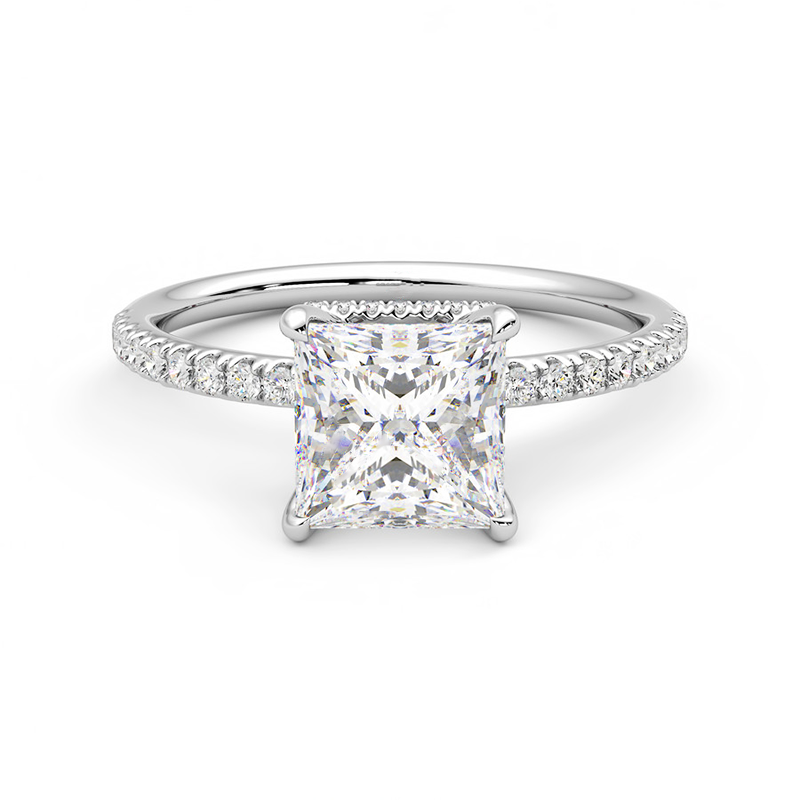Hyne Pave Moissanite Engagement Ring-VOOGME