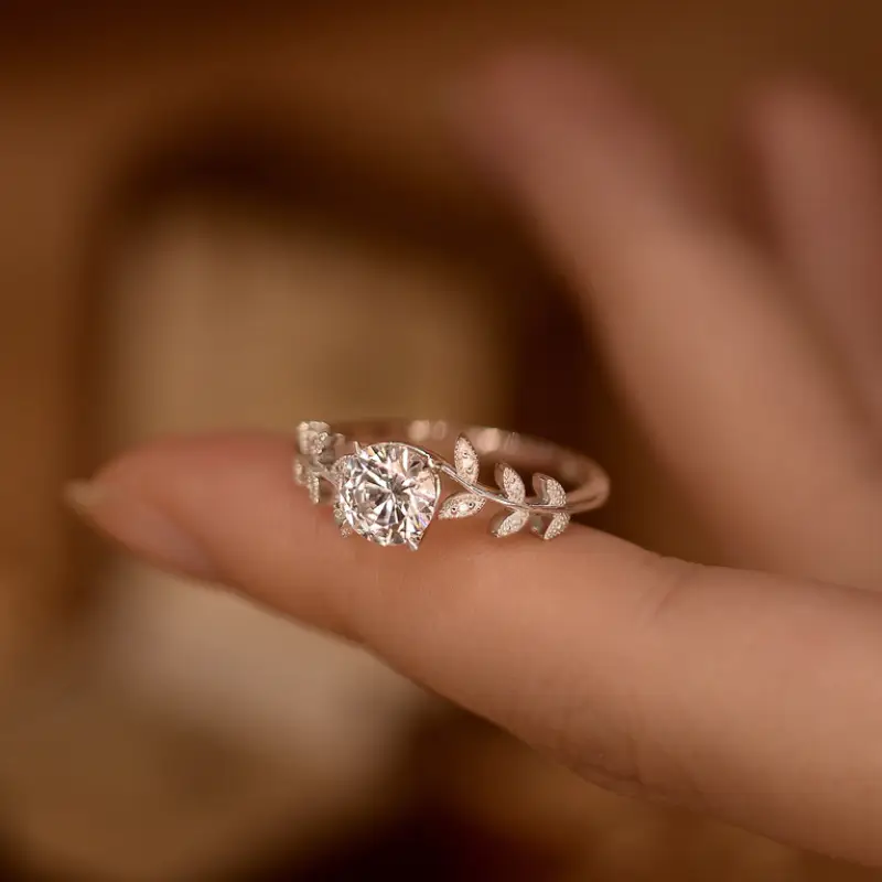 Rose Vine Moissanite Ring