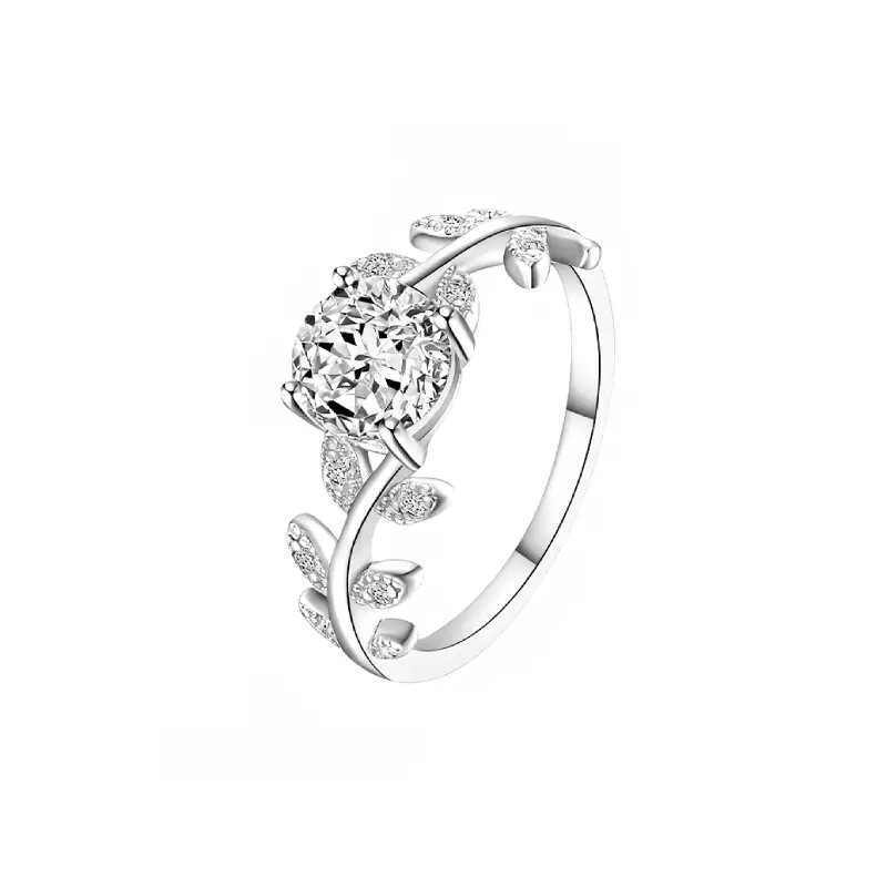 Rose Vine Moissanite Ring