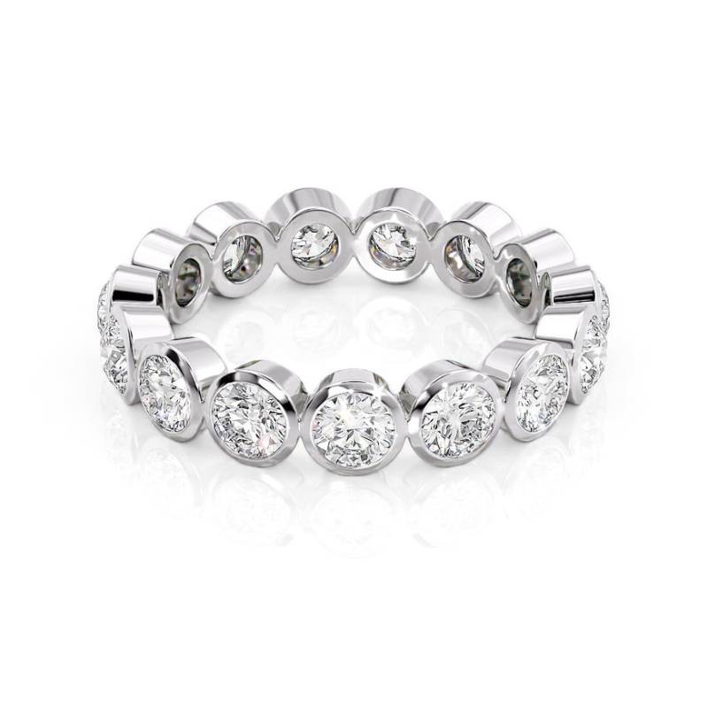Bezel Round Moissanite Wedding Band