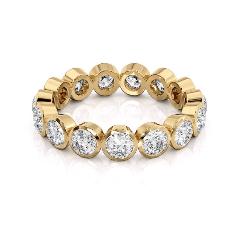 Bezel Round Moissanite Wedding Band