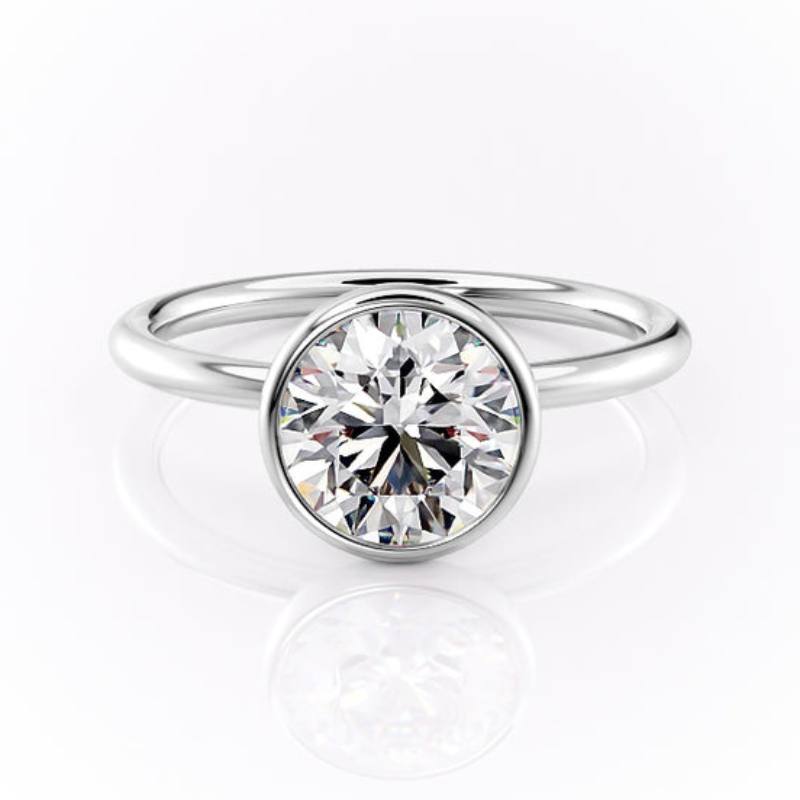 Bezel Setting Moissanite Engagement Ring 2.0 ct