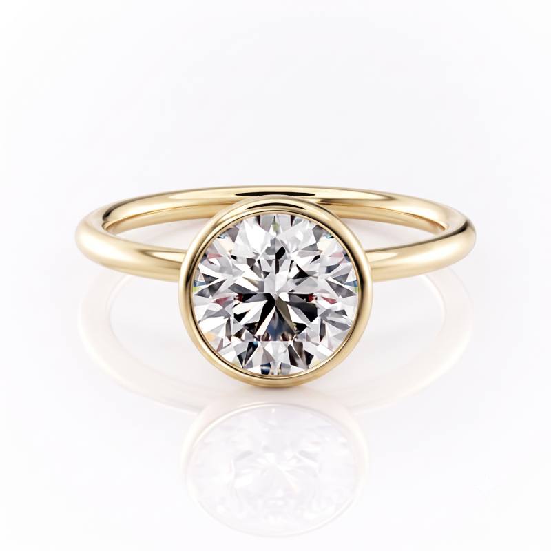 Bezel Setting Moissanite Engagement Ring 2.0 ct