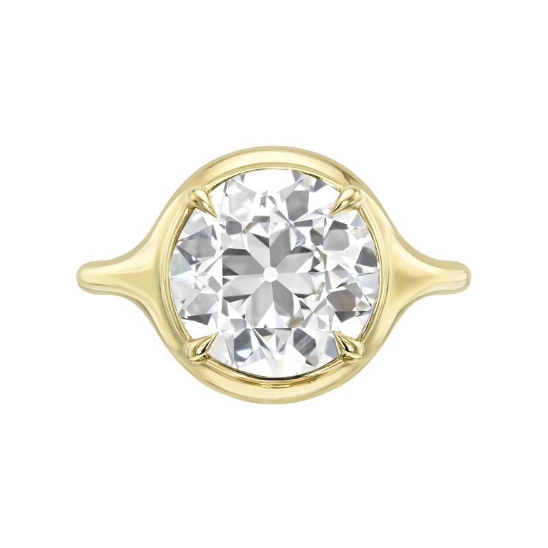 Modern Signet Bezel Moissanite Ring
