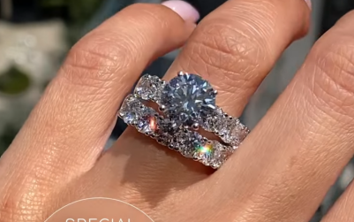 Customized 14K white gold Ring set 