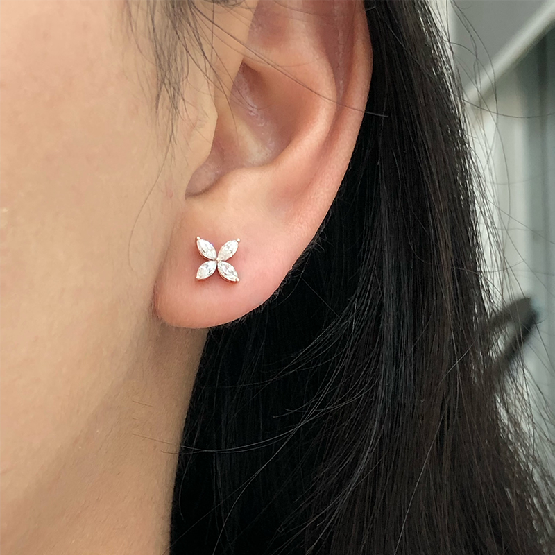 Four Leaf Clover Moissanite Earring-VOOGME
